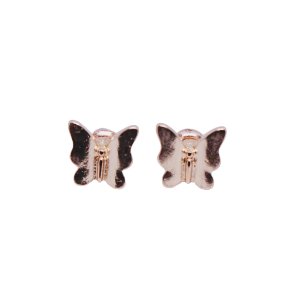 GIRLS golden‎ butterfly studded earrings hypoallergenic nickle and lead free